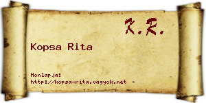 Kopsa Rita névjegykártya
