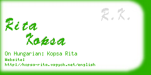 rita kopsa business card